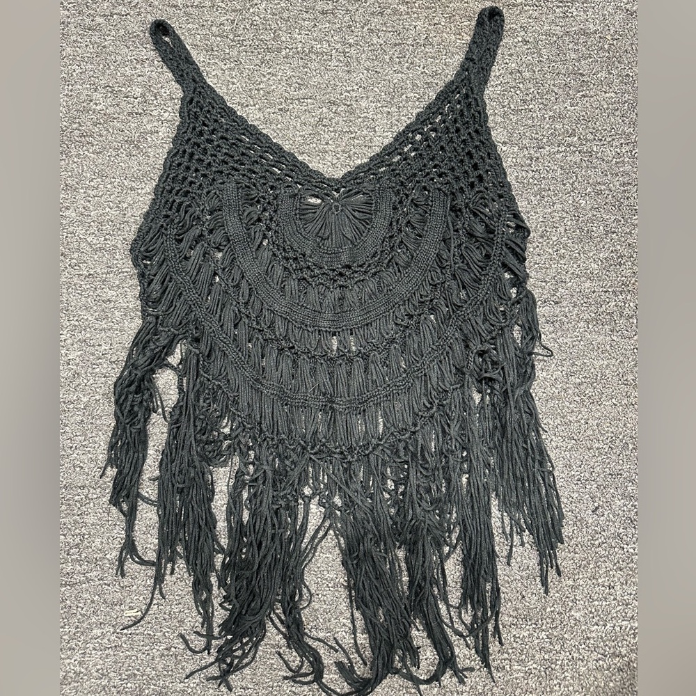 black crochet summer top